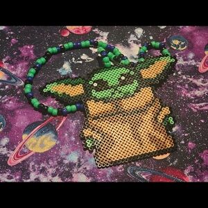 Baby Yoda perler bead Necklace